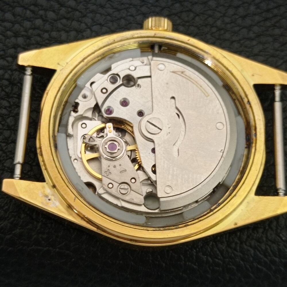 Vintage 1987 Citizen Automatic Mens Gold Watch W/daydate & Red accents - Picture 10 of 10
